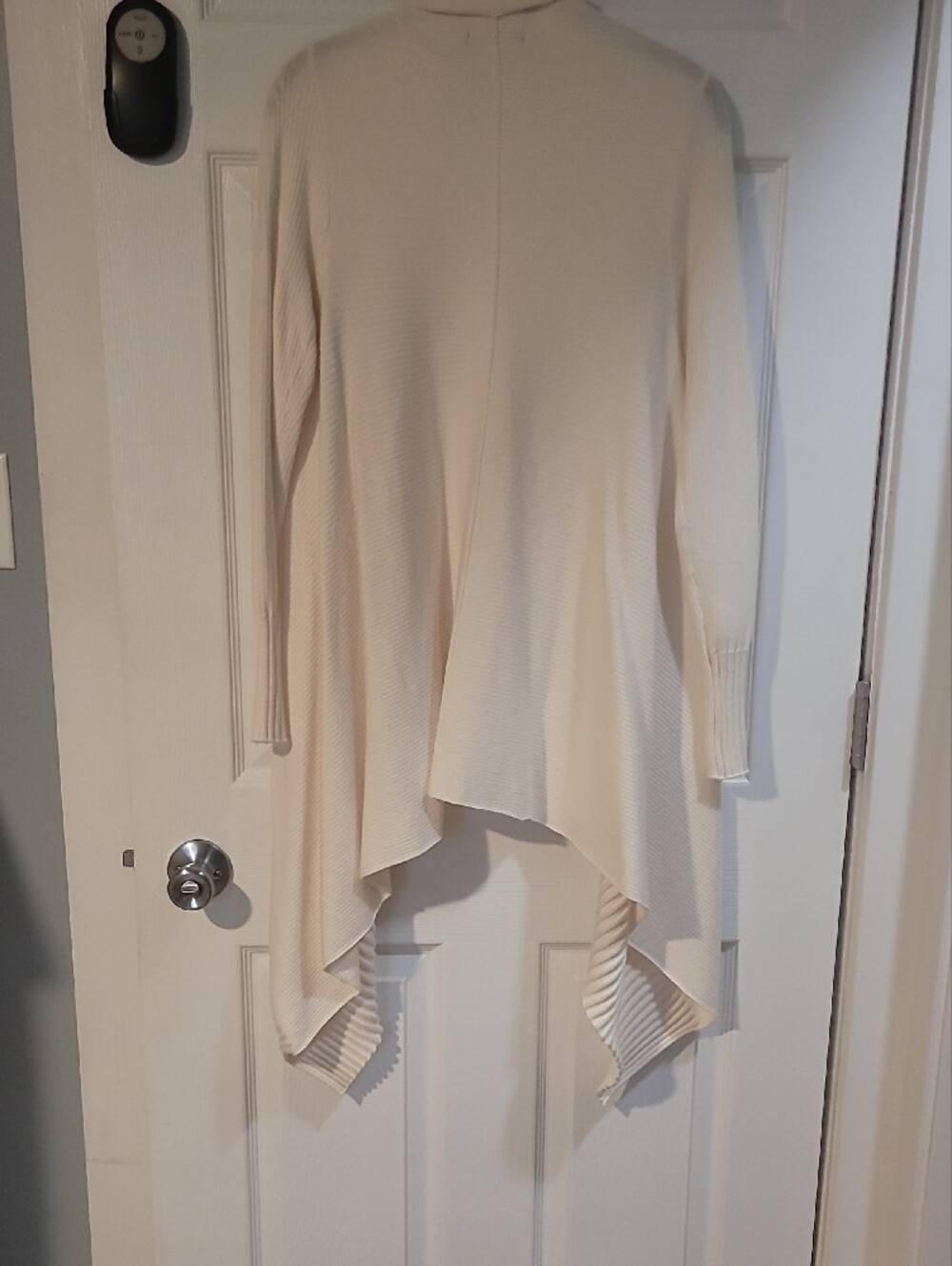 Zara Cream Ribbed Open-Front Waterfall Cardigan - Picture 6 of 6